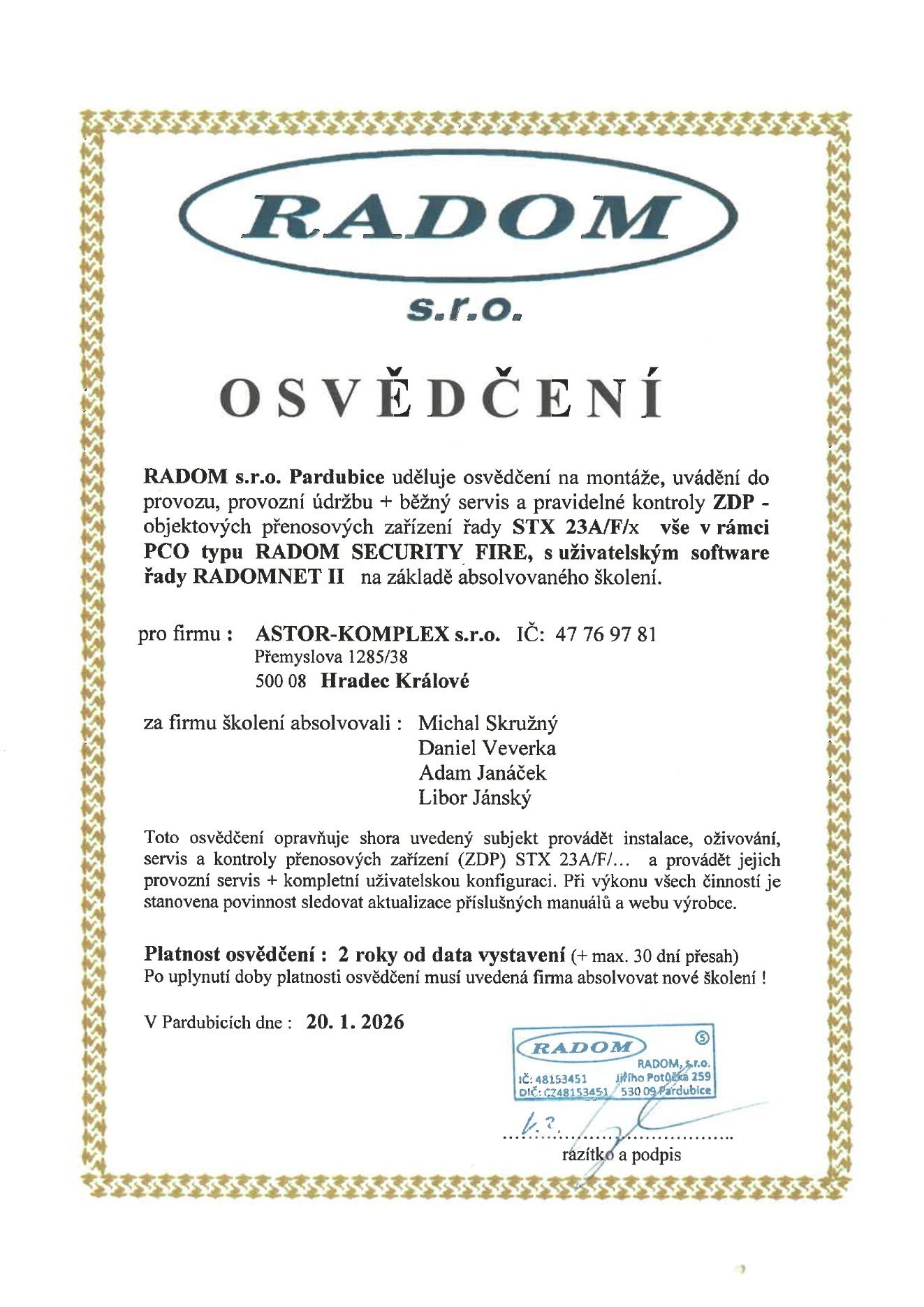 radom-michal-skruzny-daniel-veverka-adam-janacek-libor-jansky-platnost-2-roky-od-2026-01-20